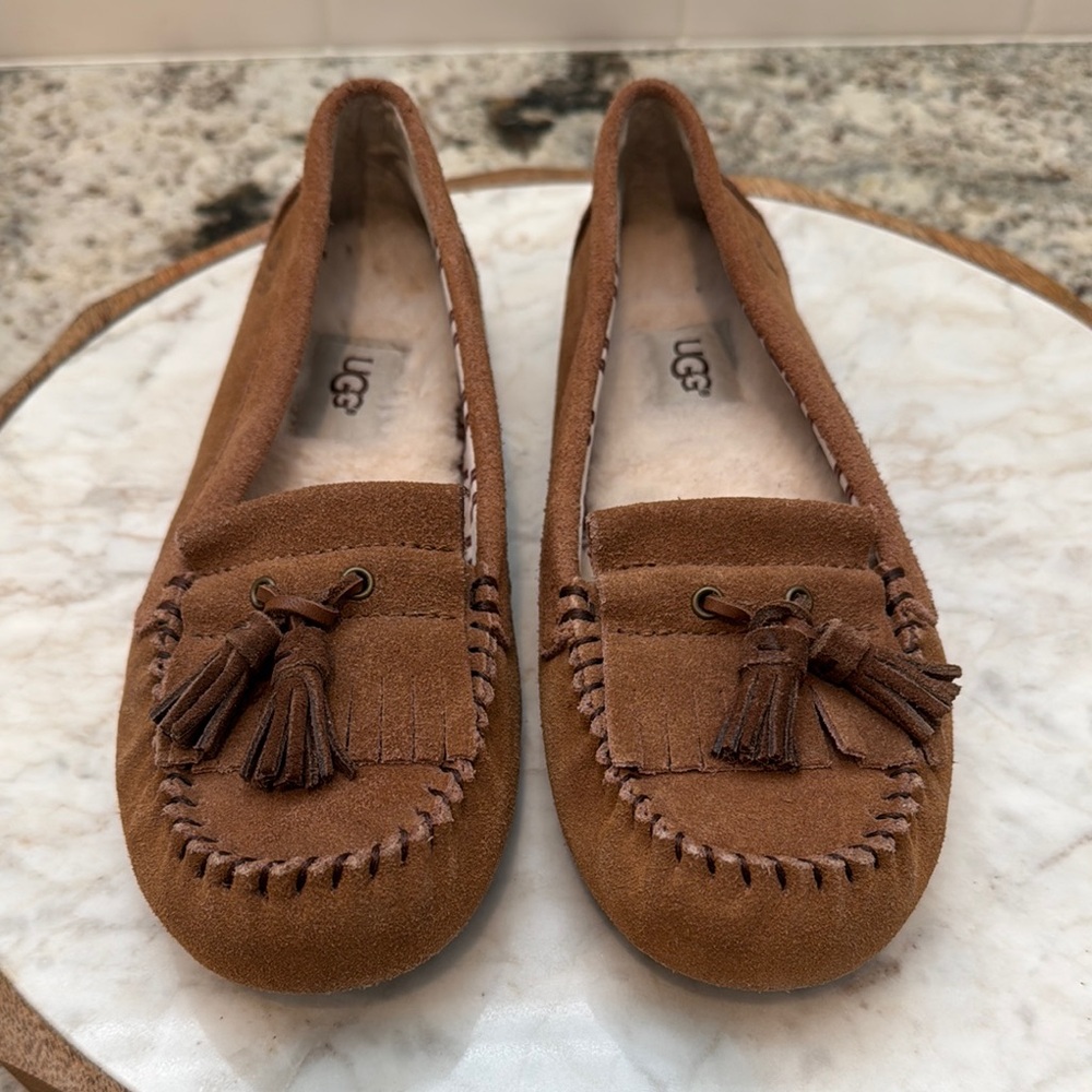 UGG Women's Brown Suede Tassel Loafers